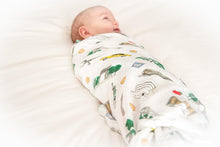 Load image into Gallery viewer, New York City Swaddle, Burp/Bib & Rattle Set